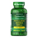 Puritan의 Pride Herbal Ease® Psyllium Husks 500mg, 소화, 콜론 및 심장 건강 지원, 일일 섬유 캡슐, 2 개월 공급, 400 급속 한 릴리스 캡슐에 대한 규정식 보충