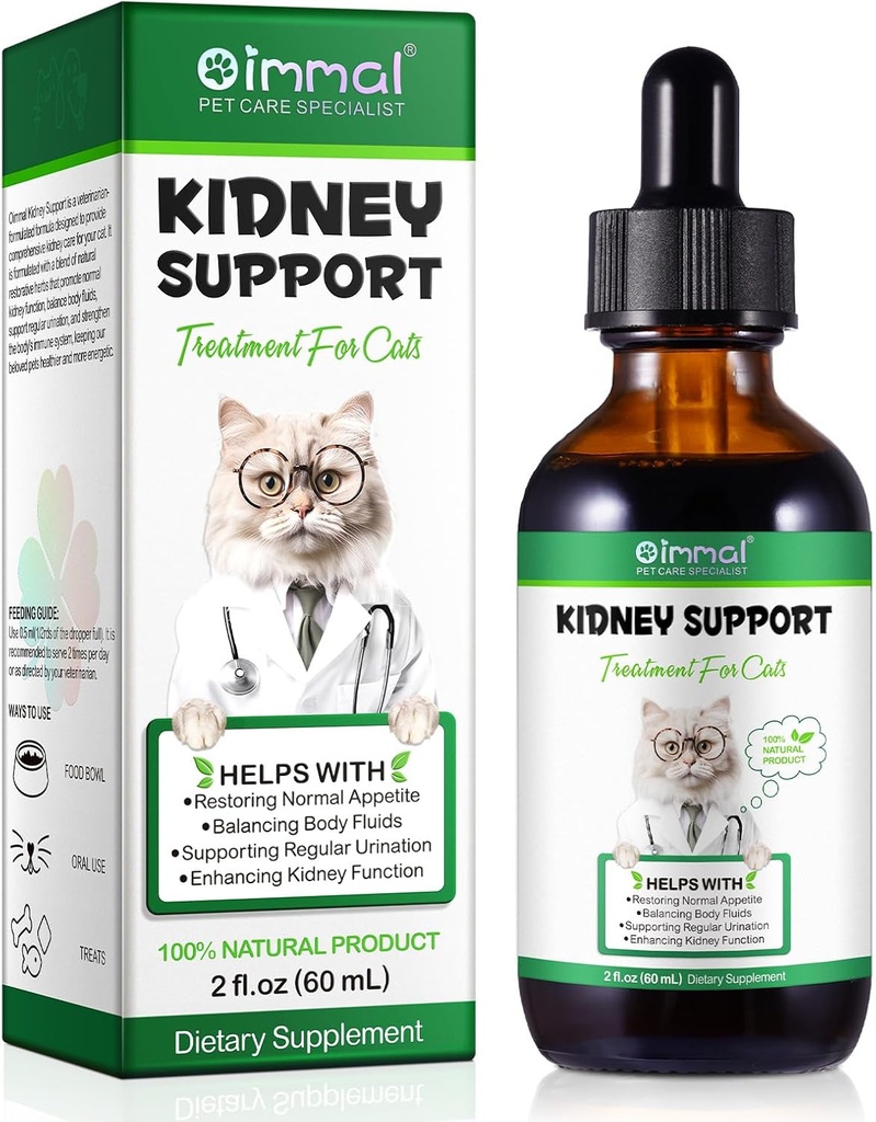 ALIVO Liver Cats, Liver 및 Kidney Support for Cats with Natural Herbal Extract 도움말 밸런스 Cats Liver & Kidneys 건강, 고양이를위한 천연 애완 동물 초본 보충 - 60 ml
