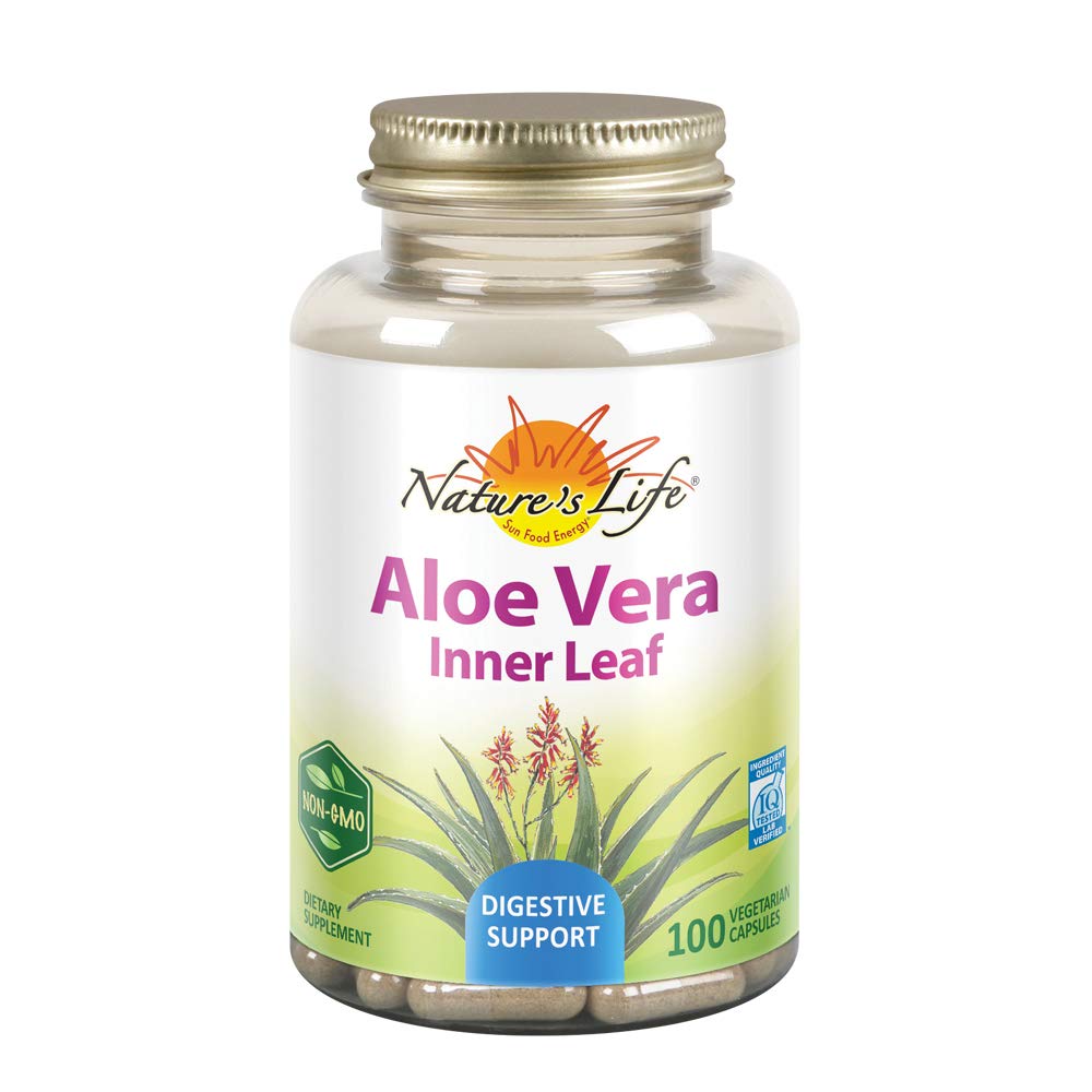 자연의 생명 알로에 베라 안 잎 | 피부 건강, 소화 지원 및 정기적 인 공식 | Fennel | Non-GMO & Vegan | 필러 | 100 Veg Caps