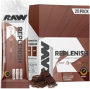 RAW Replenish Packets, Premium Electrolytes Powder Recovery Formula, Chocolate (20 Stick Packs) - Hydration, Replenishment, Endurance 및 Performance Workouts를위한 맛있은 전자 음료 혼합