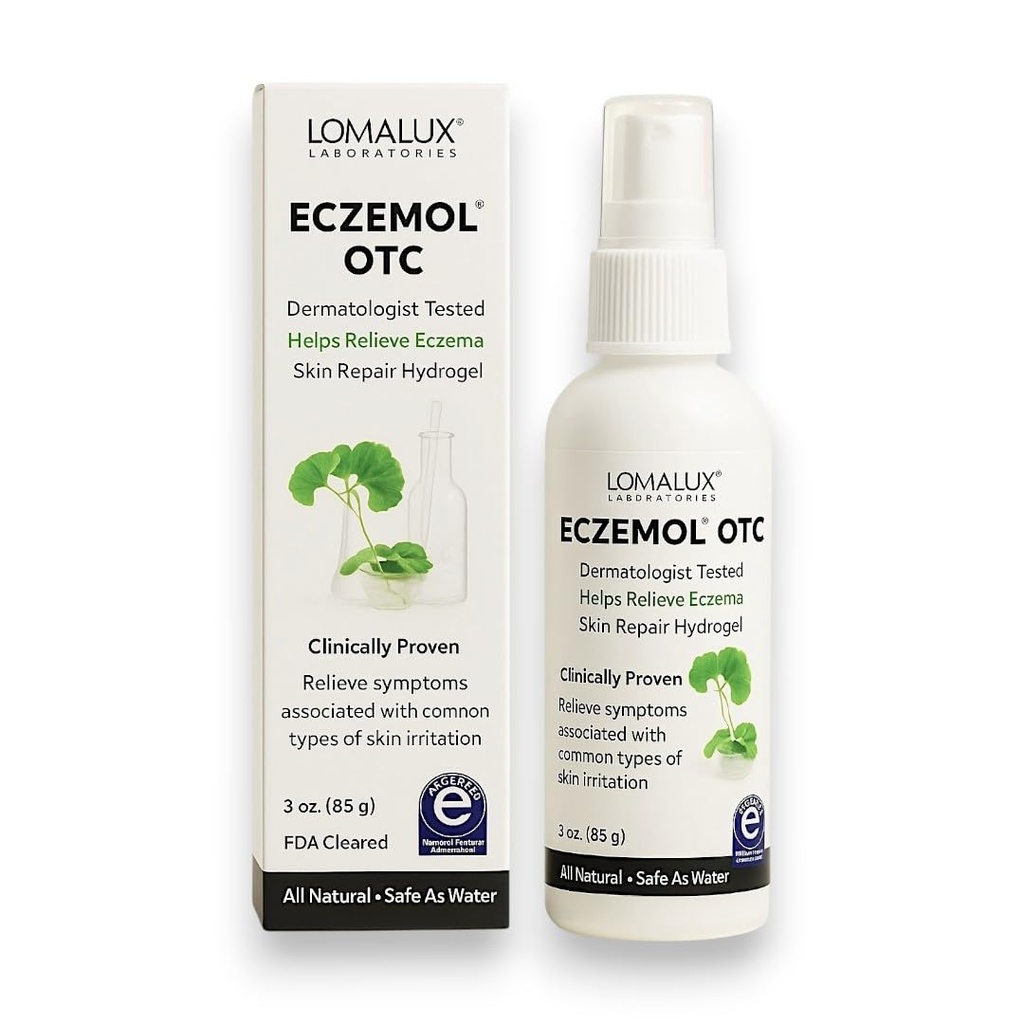 Loma Lux 새로운 Eczemol OTC 스프레이 Natural & No Sting Hypochlorous for Eczema, Wounds, Burns, Cuts, Radiation Dermatitis, 피부 자극, Sunburn, 아이 & 성인 (8 Fl Oz.)