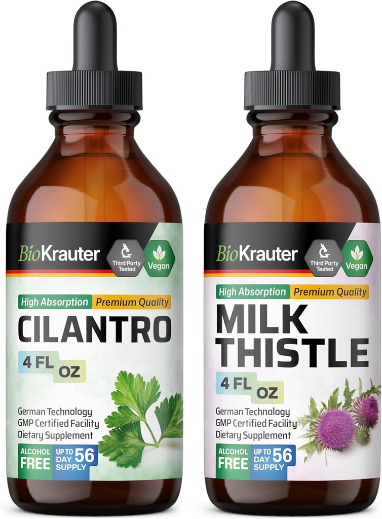 BIO KRAUTER Cilantro Tincture 4 Fl. Oz. & 우유 이틀 Tincture 4 Fl. Oz.