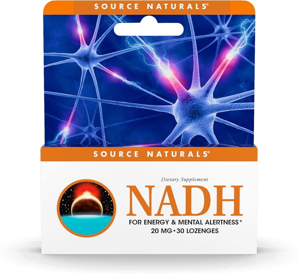 Source Naturals NADH 20mg, 부스트 에너지 및 정신 건강 * - 30 Lozenges