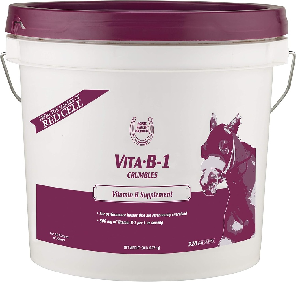 Farnam 말 건강 Vita B-1 Crumbles는 말, 성과, 20 파운드, 320 일 공급을 위한 최선 근육 활동 및 물질 대사를 지원합니다