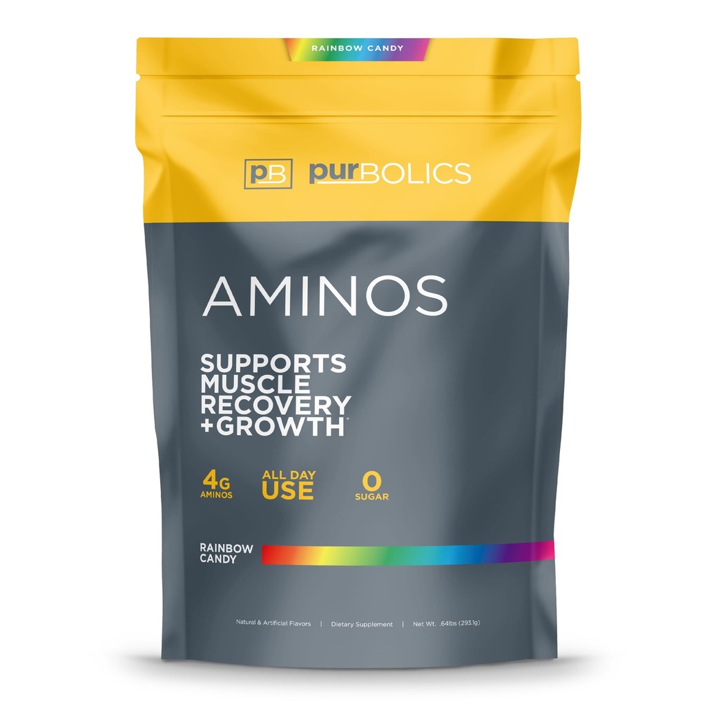 갑상선 Aminos | 무료형 아미노산 4g, Beta-Alanine, 0 칼로리 및 60 인분 (Rainbow Candy)