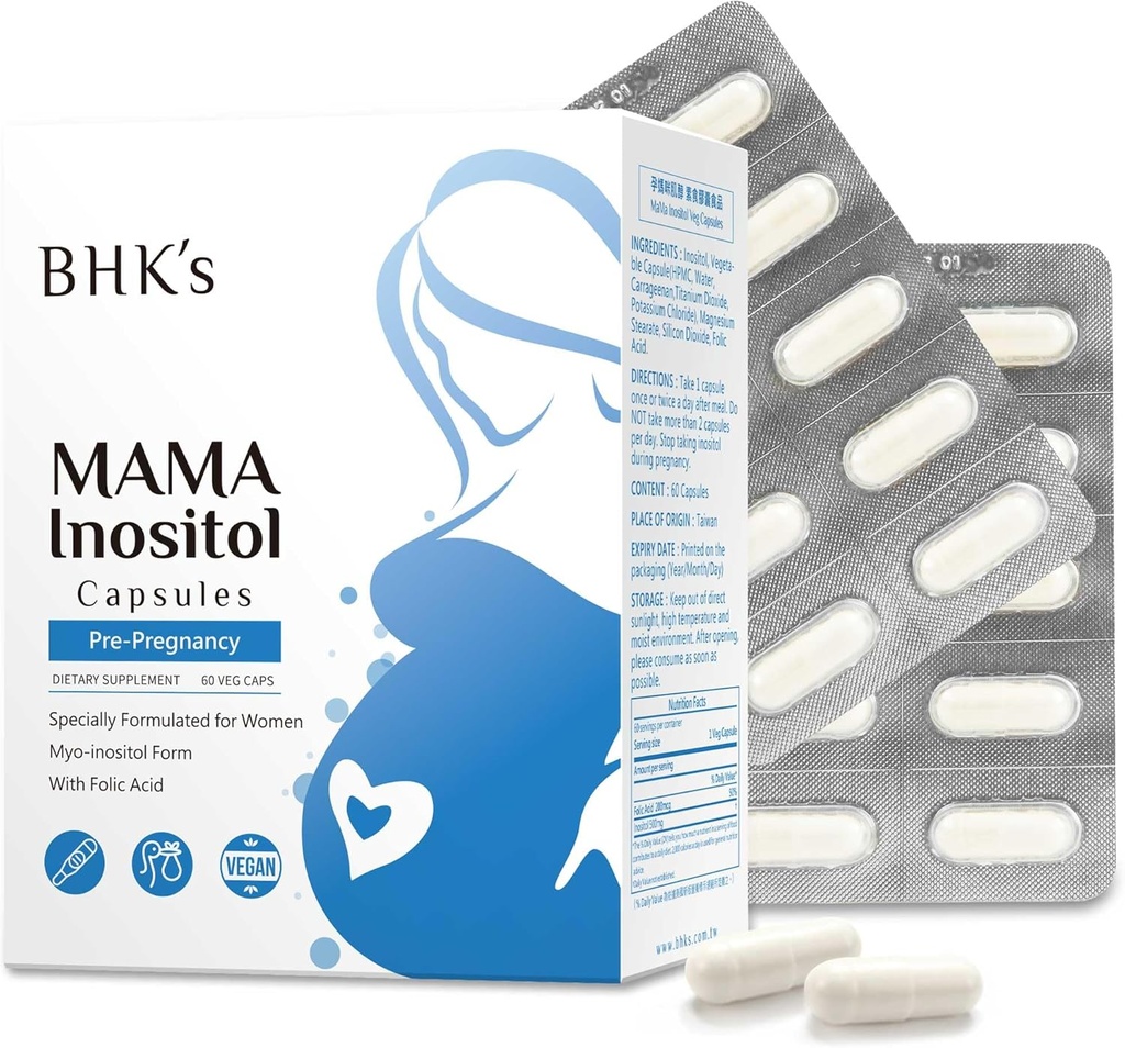 BHK의 임신 불임 보충교재, Hormonal 균형 & 여자를 위한 건강한 Ovarian 기능 지원, Inositol를 가진 일정한 주기, 60의 캡슐