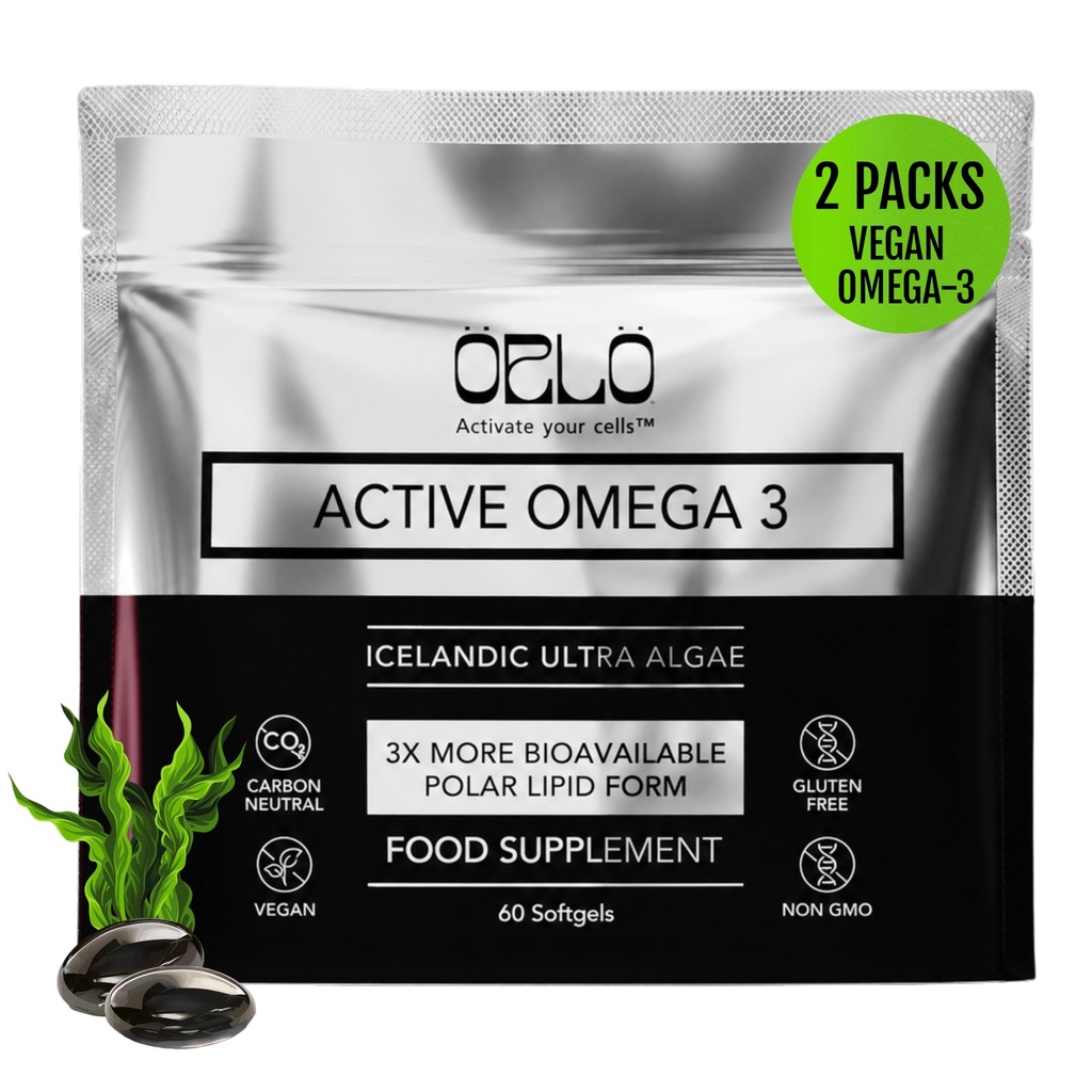 Orlo Omega 3 - Vegan Omega-3 보충 (EPA & DHA) - 조류 기름 (120 미니 Burpless Softgels)의 추가 강도 물고기 오일 및 Krill 대안