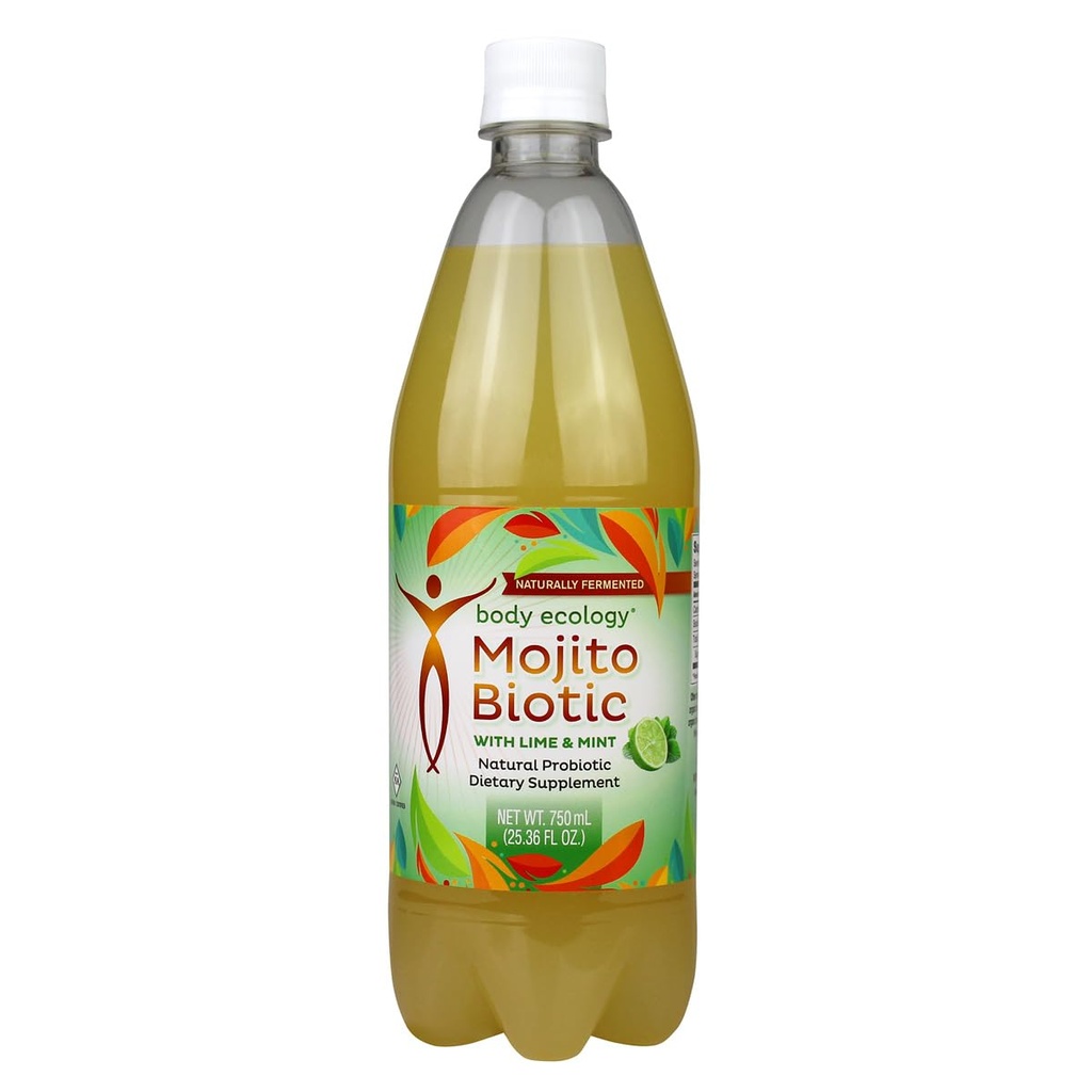 Body Ecology MojitoBiotic | Keto-Friendly, 저탄소 프로바이오틱 음료는 Curb Sugar Cravings를 도울 수 있습니다. 25oz 병