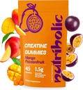 남성과 여성을위한 크레아틴 Monohydrate Gummies - Digest, Vegan, Gluten-Free, Non-GMO, Gummy 당 크레아틴 1.5g - 45ct (45 Count, Mango Passionfruit)