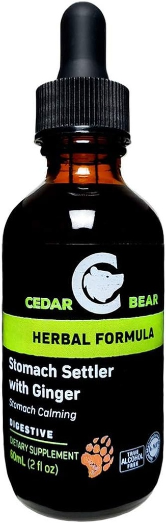 Cedar Bear Stomach Settler with Ginger a Liquid Herbal Supplement 그 도움 Calm a Mild Upset Stomach 2 Fl Oz