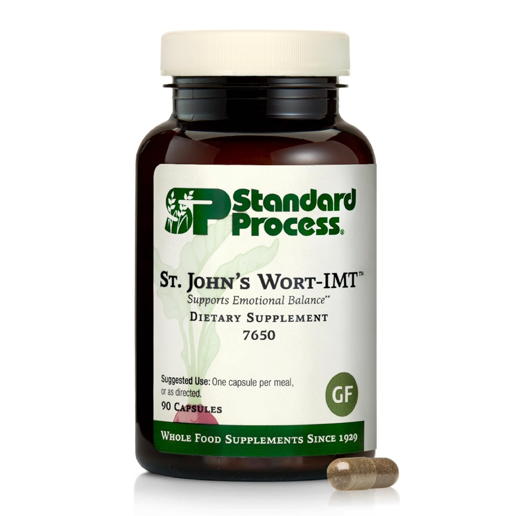 Standard Process St. John 's Wort-IMT - 수면 및 스트레스 완화를위한 초본 보충 - 균형 및 Relaxation 지원 - Non-Dairy, Non-Soy & Gluten-Free - 90 캡슐
