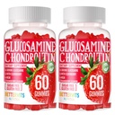 Glucosamine Chondroitin Gummies MSM 및 Elderberry 여분 힘 - 합동 지원, 성인, 남자 & 여자를 위한 산화 면역성이 있는 면역성이 있는 지원 보충교재. 120 딸기 Gummies