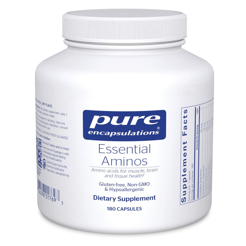순수한 캡슐에 넣기 필수 아미노산 - 근육 회복 지원 & 건강* - Leucine와 더불어, Threonine & Tryptophan - 180의 캡슐