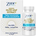 Zane 그리스 올리브 리프 추출물 - 분. 20 % Oleuropein - 면역 및 건강 혈압 지원 제공, 심혈관 시스템 건강 증진 - 60 캡슐 비 GMO, 글루텐 - 락토스 - 파라벤 무료