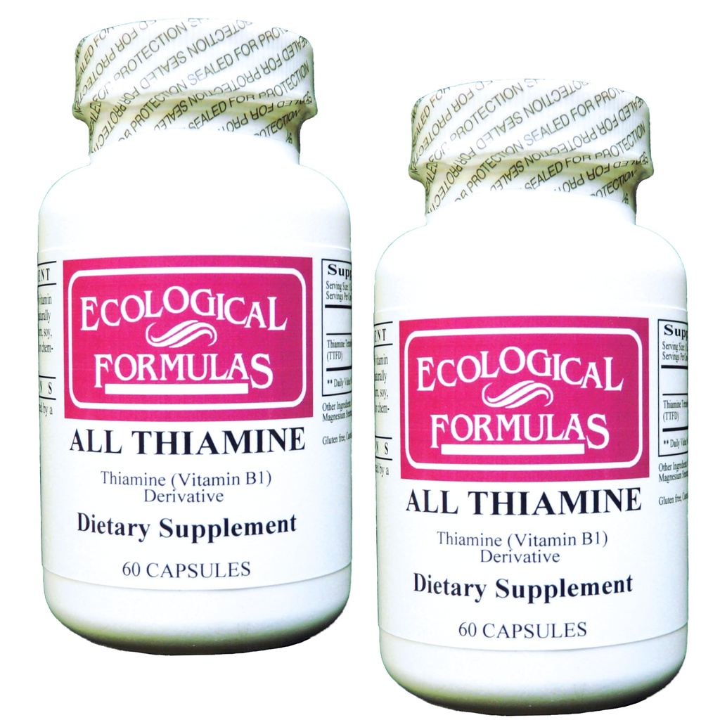생태 공식 모든 Thiamine 비타민 B1 50 mg, 2 x 60 캡슐