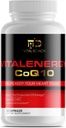 Vitalenergy CoQ10 Ubiquinone 200mg의 30의 캡슐, 지원 심장 혈관 건강, 세포 에너지 생산, 및 산화 방지제, 백색/빨강/검정