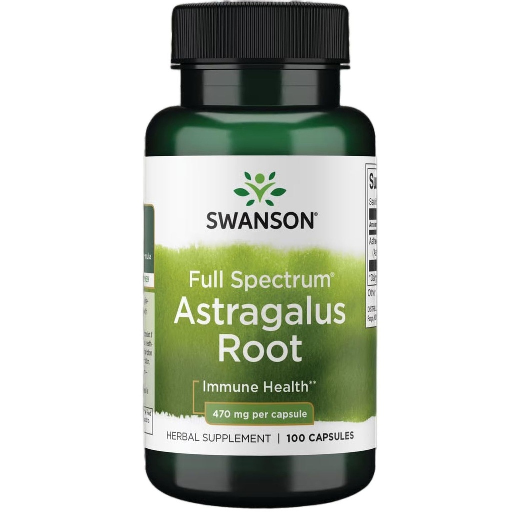 Swanson Astragalus 뿌리 - 면역 체계 지원을 승진시키는 초본 보충교재 - 자연적인 공식 지원 심장 & 간병 건강 - (100의 캡슐, 470mg 각각)