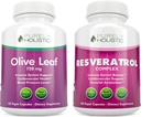 Purely Holistic 올리브 잎 추출물 750mg + Resveratrol Complex 1450mg - 300 Vegan 캡슐 - 미국에서 만드는