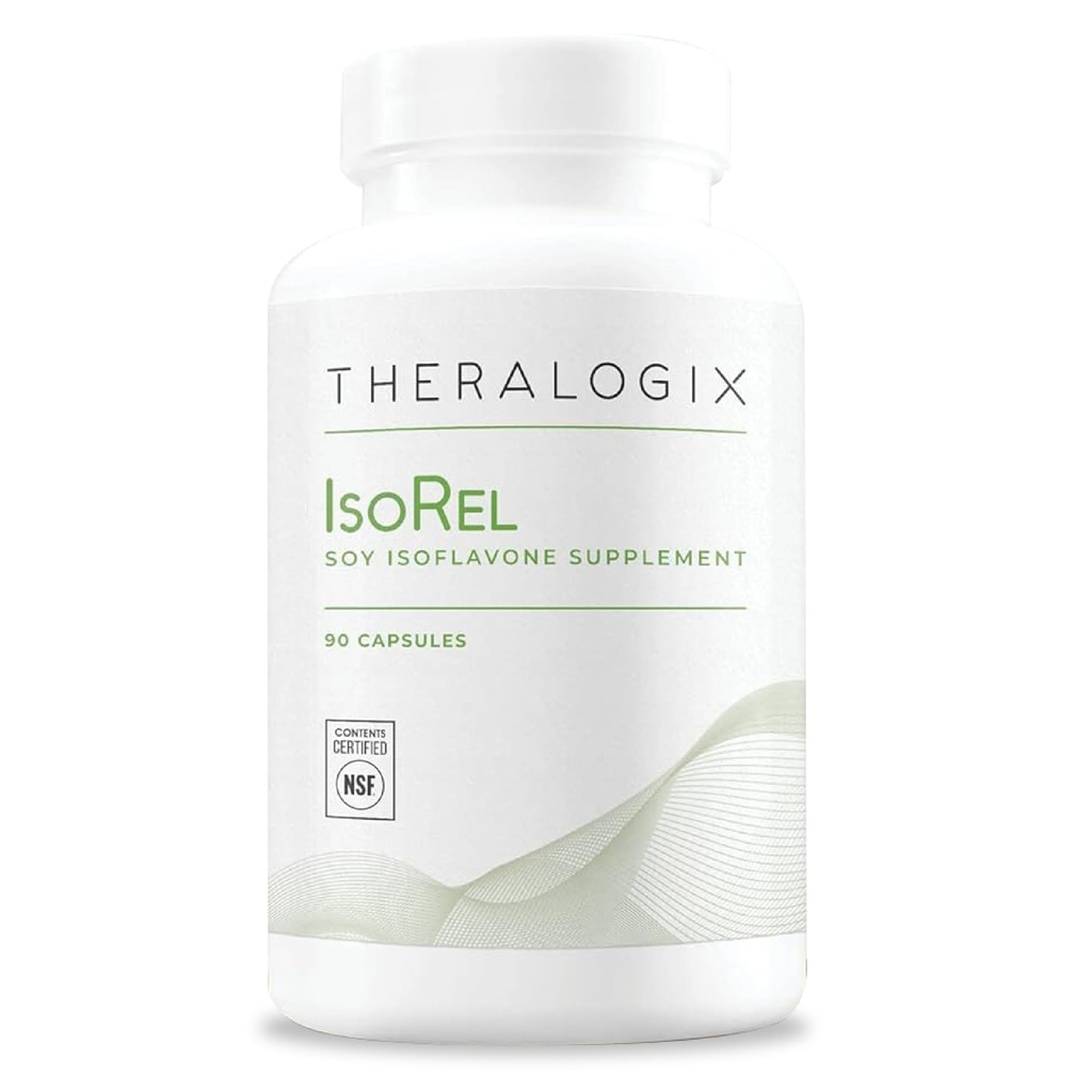 Theralogix IsoRel 전체 콩 추출 보충 - 90 일 공급 - Menopause 지원 Aid 핫 플래시 - 남자에 대 한 전립선 건강 지원 - NSF 인증 - 90 캡슐