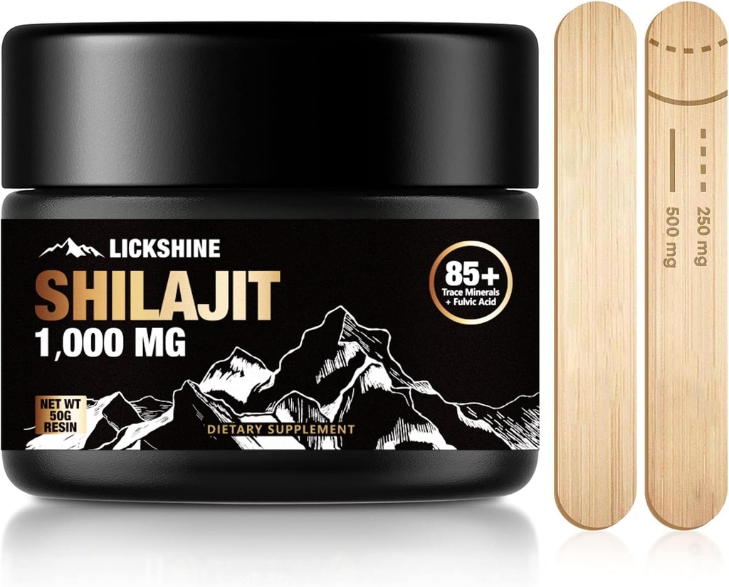 1 팩 Shilajit 순수한 Himalayan Shilajit 수지 Fulvic 산, 1000mg 85 + Trace 무기물 보충교재 젤, 지원 에너지 & 면역 체계 - 50g를 가진 최대 힘 자연적인 유기 Shilajit