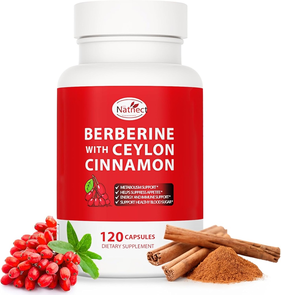 Ceylon Cinnamon, Licorice 추출물, 건강한 무게 관리, Metabolism 및 면역 지원 (120 캡슐)를 위한 Berberine 6X를 가진 Berberine 보충교재