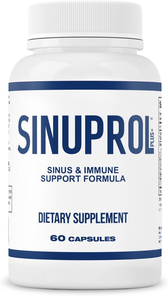 자연적인 Sinus Decongestant, Sinus Rinse 또는 자연적인 항히스타민, 60 캡슐에 의존하는 사람들을 위한 Bromelain를 가진 Quercetin를 가진 Mizzle SinuProl Nasal & Immune 지원 보충교재