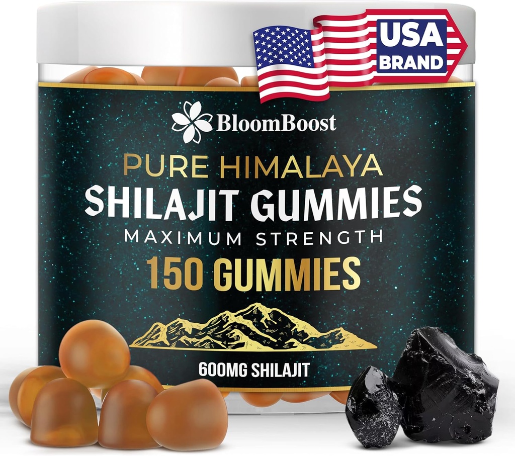 남성과 여성을위한 Shilajit - Shilajit Gummies - Shilajit Pure Himalayan | 600mg Shilajit, 150 구미 (75 인분)