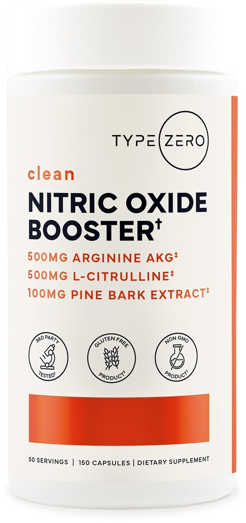 제로 니트로 산화물 6X 부스터, 150 Veggie 캡슐 - 천연 보충 - Beetroot, Arginine AKG, Citrulline, Pine Bark, 마늘 및 VIT C | 질화물