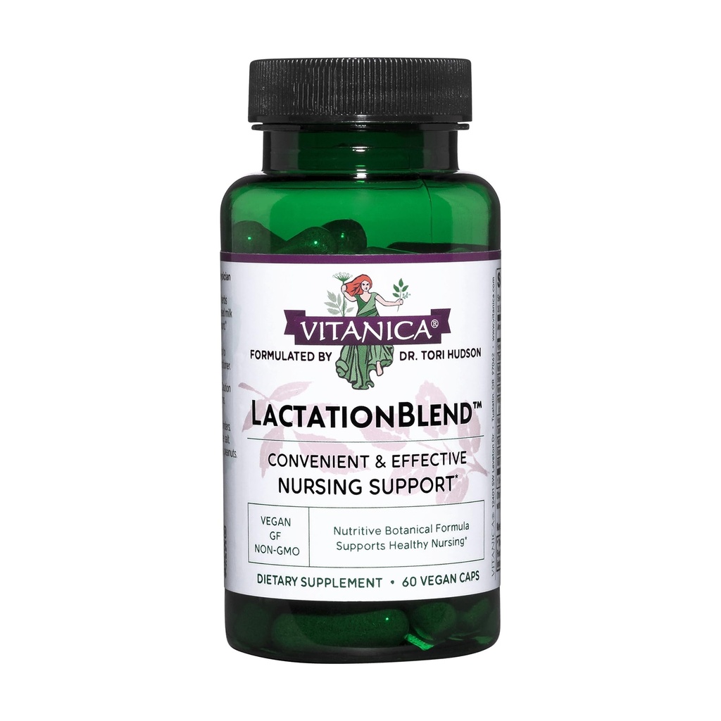 Vitanica LactationBlend, 증가된 Breast 우유 공급 및 교류 유기 Breastfeeding 지원, Fennel와 더불어, 우유 이틀, Fenugreek 및 더 많은 것, 비 GMO, 채식주의자, 60의 캡슐