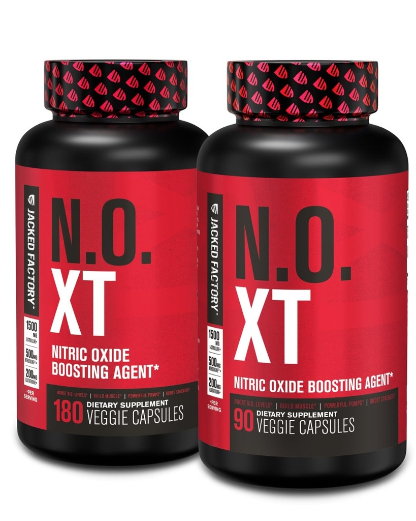 Jacked Factory N.O. XT Nitric 산화물 보충교재 Nitrosigine L Arginine & L Citrulline 근육 성장, 펌프, 관성, & 에너지 - 여분 힘 전 운동 근육 건축업자 - 270 Veggie 알약을 가진 보충