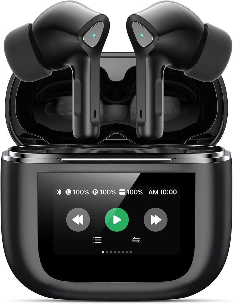 무선 Earbuds Bluetooth 5.3 헤드폰 50H 재생 시간 Mic IPX7를 가진 깊은 베이스 입체 음향 귀는 패드를 위한 이어폰에 있는 안락 라이트급 선수를 방수 처리합니다 인조 인간/iOS 전화 여자 남자를 위한 선물
