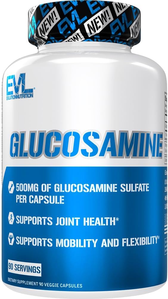 Evlution 영양 글루코사민 - 500mg 글루코사민 황산염 - 합동 건강 보충교재 - Mobility & 융통성 지원 - 90의 서빙