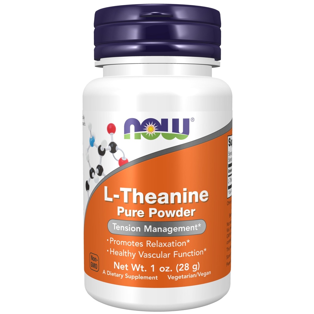 지금 음식 보충교재, L-Theanine 순수한 분말, 긴장 관리*, 아미노산, 1-Ounce