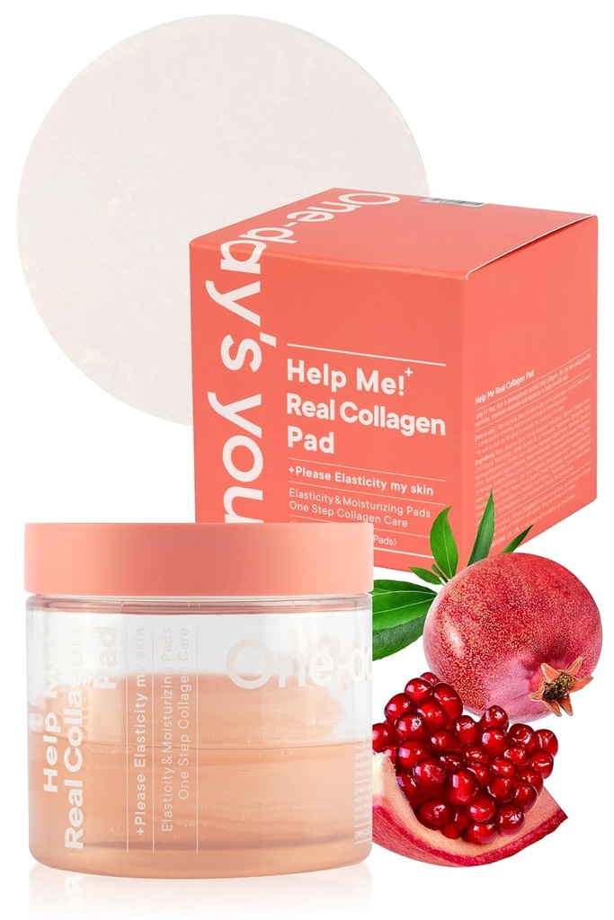 1DAY's You Help Me! Real Collagen Pad | 스킨 펌핑 및 모이스처라이징 | 일일 사용의 탄력성 관리 | 70 Pad | 펌웨어 및 유스피드 스킨케어