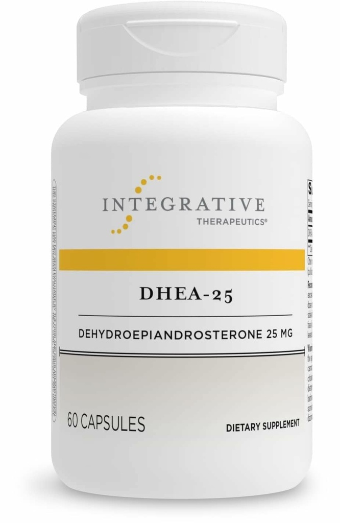통합 치료 DHEA-25 - 남성 및 여성을위한 지원 보충 - 지원 - Vegan, Gluten-Free & Dairy-Free - 60 캡슐 (60 인분)