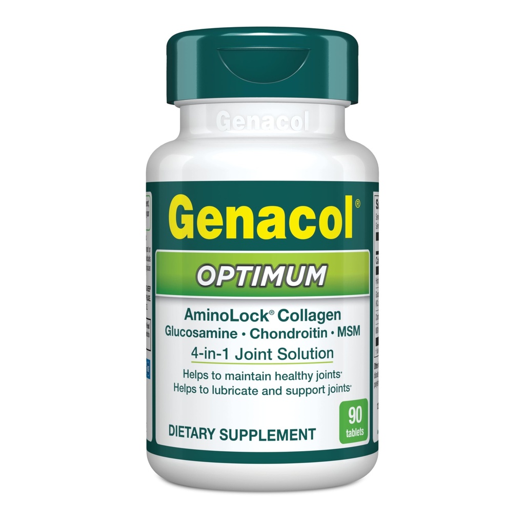 Genacol 최적 – Glucosamine, Chondroitin, MSM 및 Ultra-Hydrolyzed Collagen 정제는, 건강한 합동을 유지하고, 보호하고 기름을 바르기, 90의 정제 (30 일 공급)