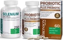 Bronson Probiotic 50 억 CFU + Apple Polyphenols & Pineapple 과일 추출물 + Selenium 200 Mcg Immune 시스템, Thyroid, 전립선 및 심장 건강
