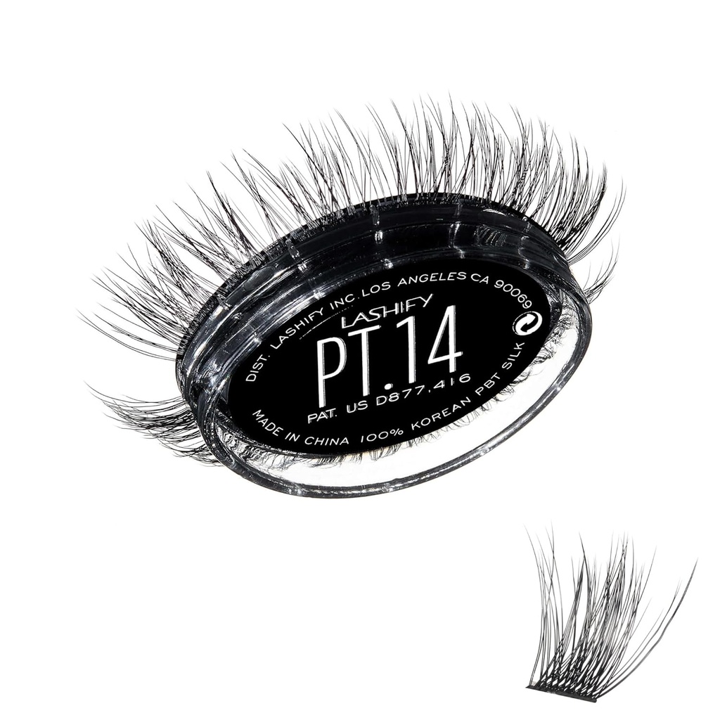 Lashify Plushy Tame 14mm Gossamer Lashes 에 검정, 쉬운 DIY False Lashes 용 Voluminous Yet Still Natural Look