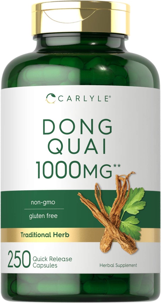 Carlyle Dong Quai 캡슐 | 1000mg | 250 개 | Non-GMO 및 글루텐 프리 보충교재 | 전통 허브