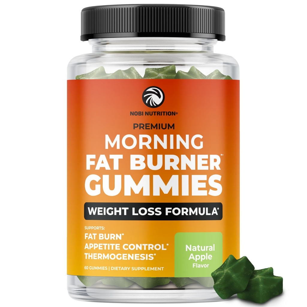 아침 지방 버너 Gummies | 여성용 체중 감량 | 식욕 억제제 및 Metabolism Booster | 녹차, Garcinia, Green Coffee Bean & More | 60 Gummies