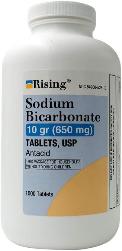 Rising Pharma - 나트륨 중탄산염 650mg - 산성 Indigestion, Heartburn, Sour Stomach Stomach Upset - 1000년을 위해 이용되는 Antacid 기타 제품