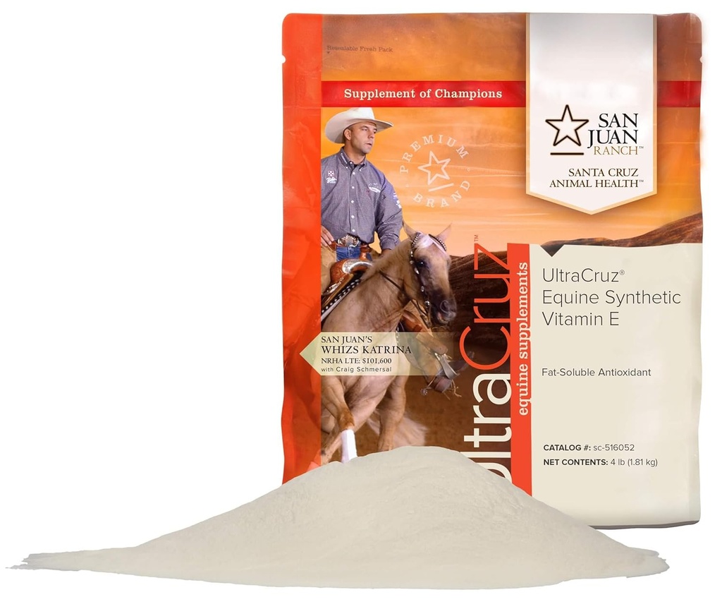 UltraCruz sc-516052 Equine 합성 비타민 E는 말, 4 lb, 분말 (112 일 공급)를 위한 보충합니다