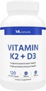 ML Naturals 비타민 K2 + D3 120 식물성 캡슐, NSF 인증 및 cGMP 준수