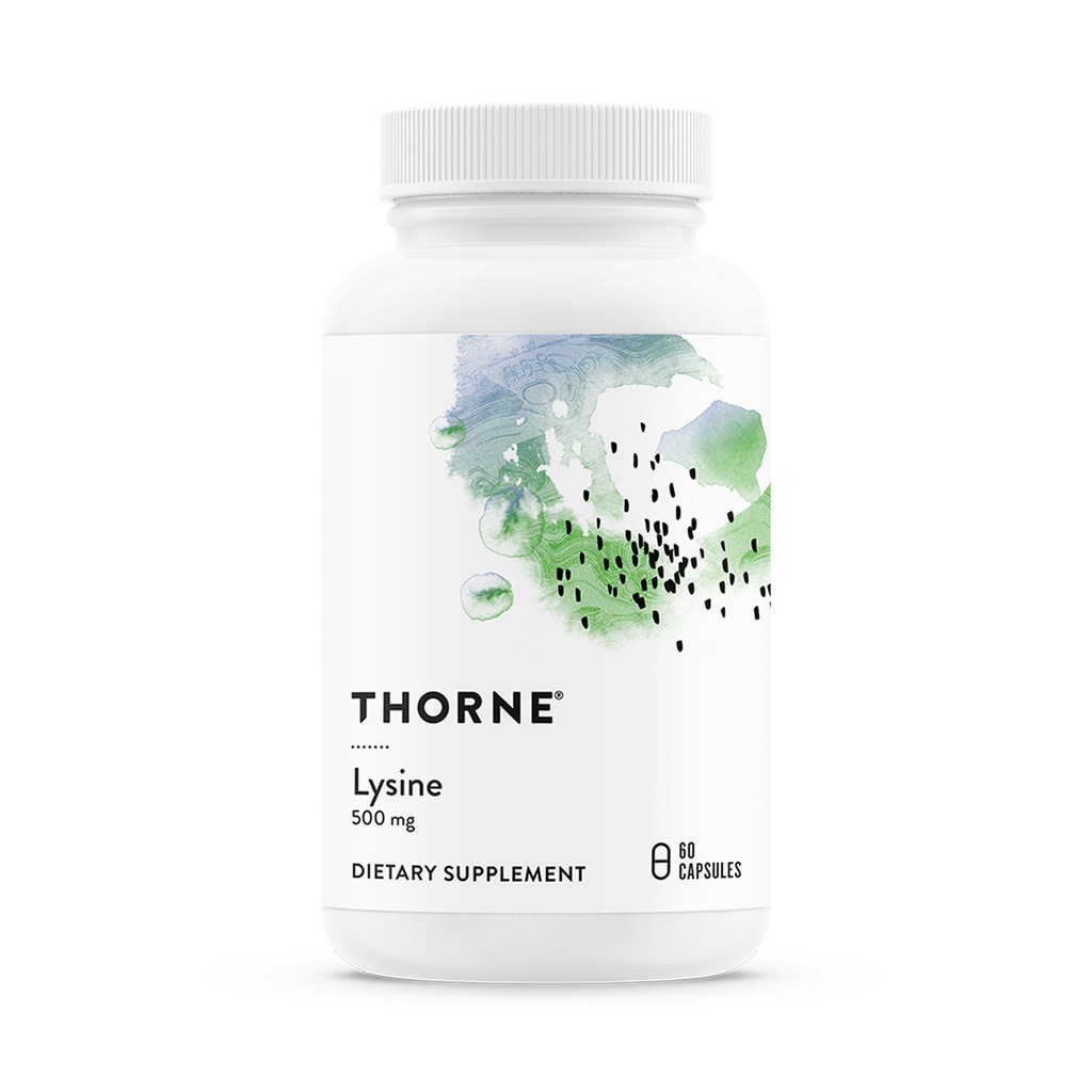 THORNE - Lysine - 피부 건강을 위한 필수 아미노산, 에너지 생산 & 면역 기능 * - 500 mg - 60의 서빙