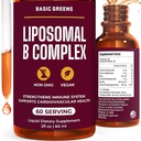 Liposomal B 비타민 복합액 – 에너지, 두뇌 및 피부 건강, 머리 & 못, 진보된 Liposomal 납품, Vegan, 비 GMO, 2 Fl Oz를 위한 높은 흡수