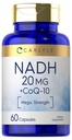 Carlyle NADH CoQ10 Supplement | 20mg | 60 Capsules | Mega Strength