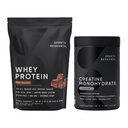 Sports Research® Creatine Monohydrate (1.1 LBS) 및 네덜란드 초콜릿 Whey Protein (5.42 LBS), Lean 근육 건물, 향상된 성능 및 힘 및 운동 회복을위한 동적인 듀오