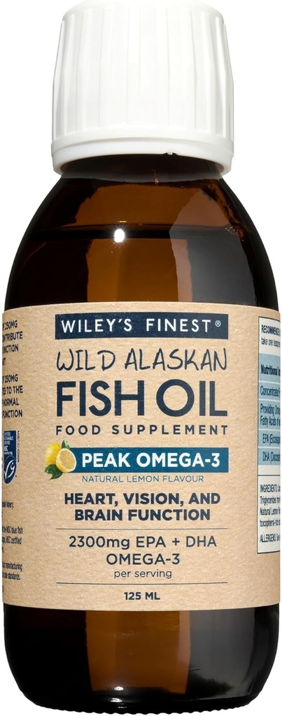 Wiley의 가장 정밀한 최고봉 Omega-3 액체 2150mg EPA + DHA Omega-3 자연적인 야생 알래스카 물고기 기름 음식 보충교재 25 서빙