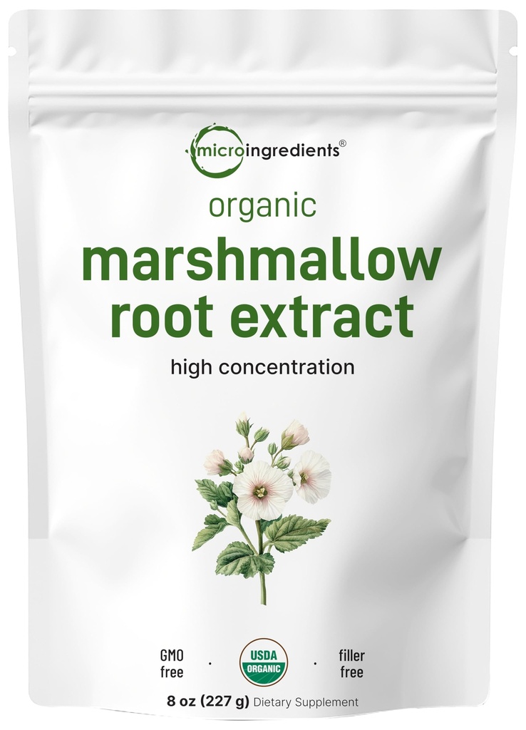 마이크로 성분 유기 Marshmallow 뿌리 분말, 8개의 Ounce, 충전물은 해방하고 전통적으로, 지원 소화성 위장 건강, 비 Irradiated 및 GMOs의 비건 친절한 지원