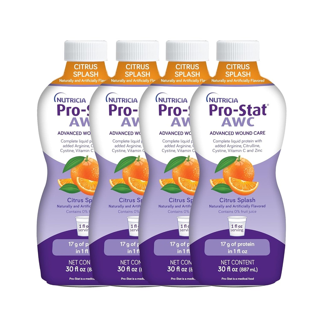 Pro-Stat Advanced Wound Care (AWC), 농축 액체 단백질 의료 식품 - Citrus Splash Punch flavor, 30 Fl Oz Bottle (Case of 4)